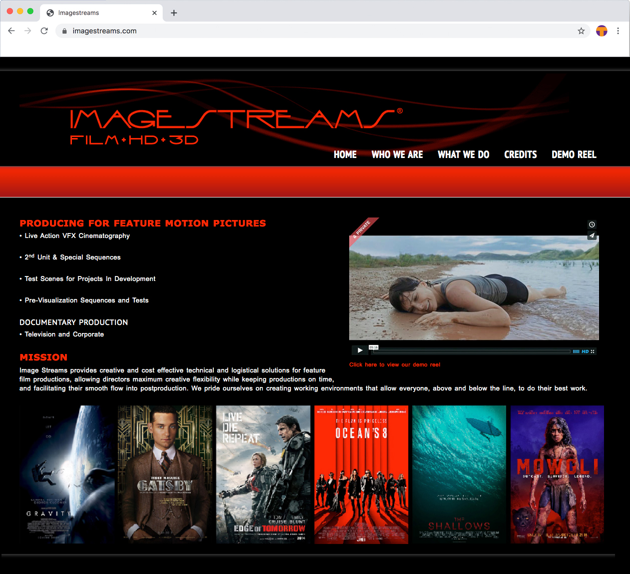 Imagestreams.com home page